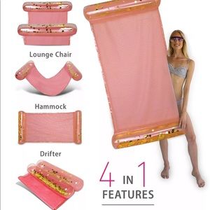 Poza rose gold confetti luxury pool hammock float